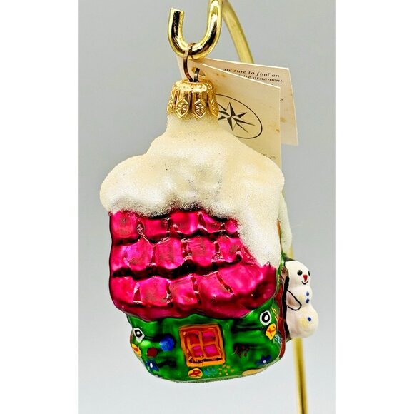 Christopher Radko Wee Berry House Snowman Christmas Ornament 3 inch 1996 - Picture 2 of 8